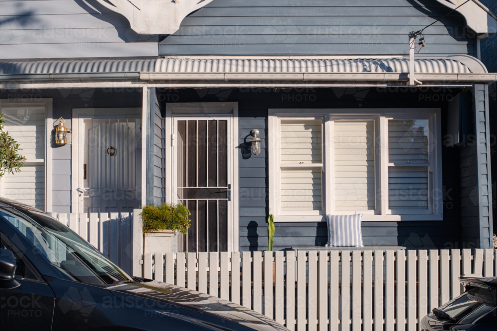 a timber weatherboard old home in inner city Sydney - Australian Stock Image
