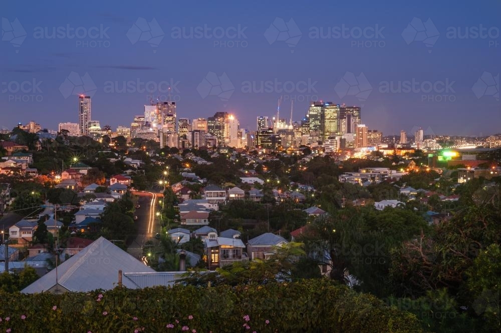 A view of Brisbane city from Paddington - Australian Stock Image