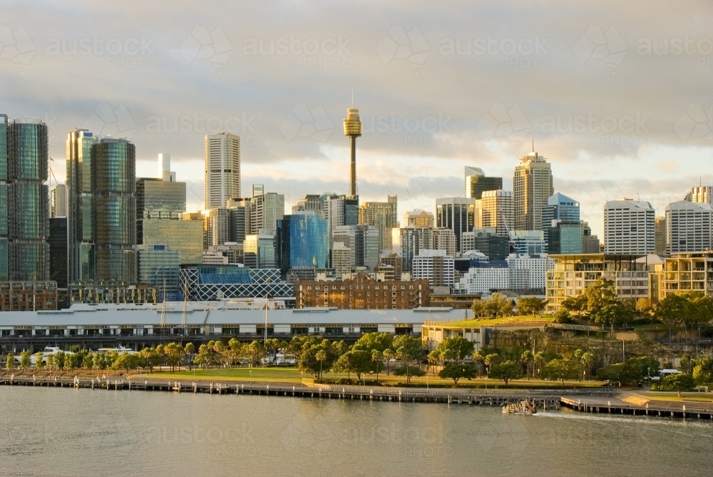 A view of Sydney in the morning from White Bay - Australian Stock Image