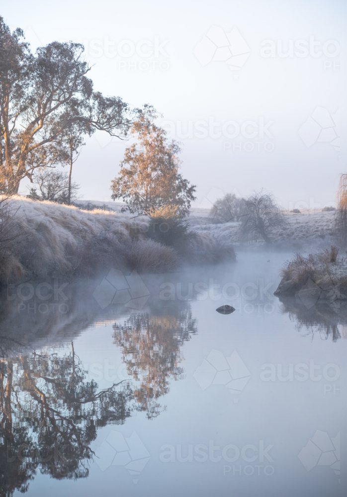 A winter's morning on an icy creek - Australian Stock Image