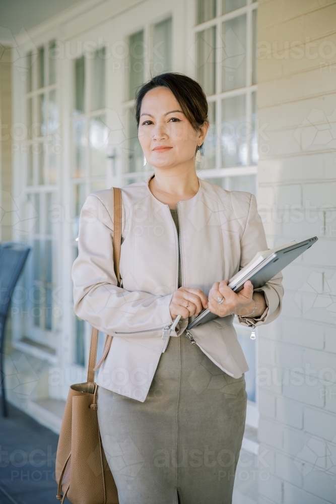 A working woman going to work - Australian Stock Image