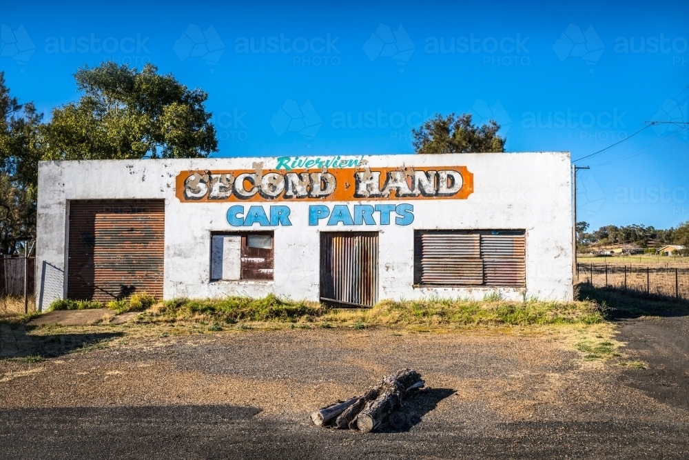 Abandoned Car Parts Shop - Australian Stock Image
