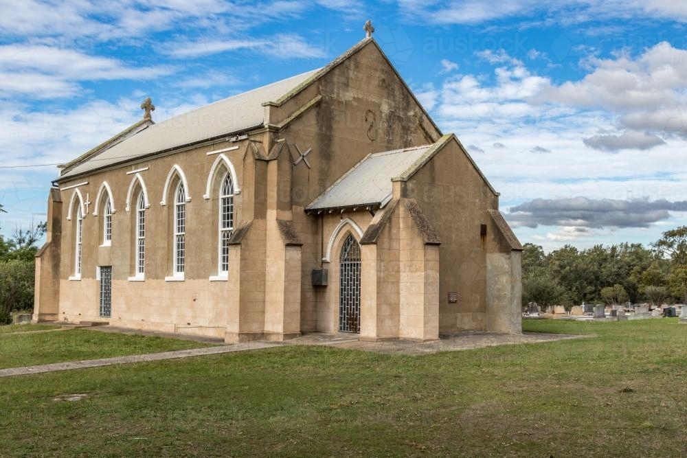 Abandoned country church on a sunny day - Australian Stock Image
