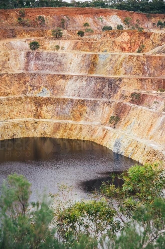Abandoned open cut mine - Australian Stock Image