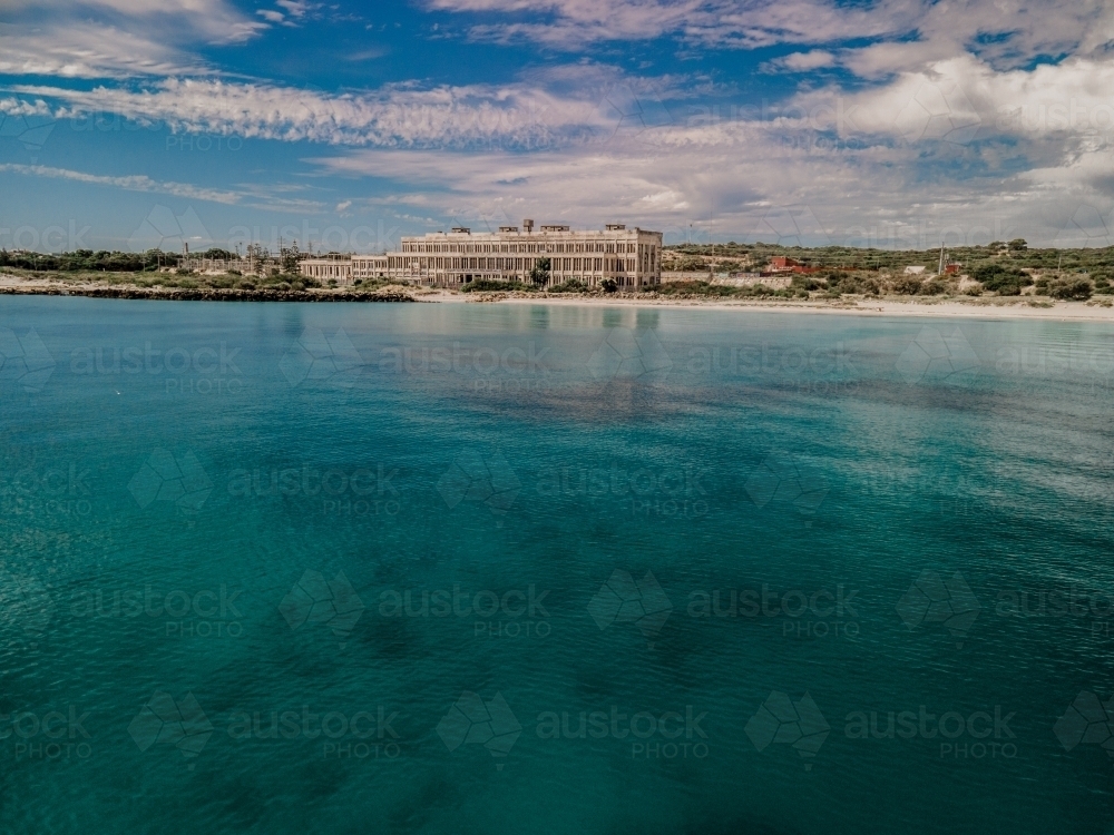 Abandoned power station on coastline - Australian Stock Image