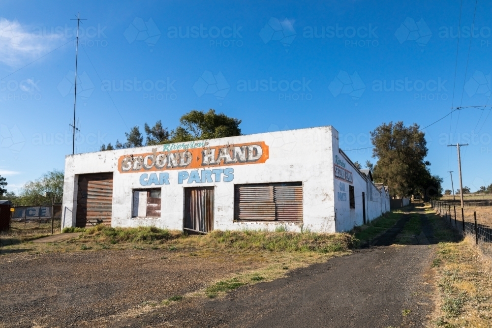 Abandoned Second Hand Car Parts Shop - Australian Stock Image