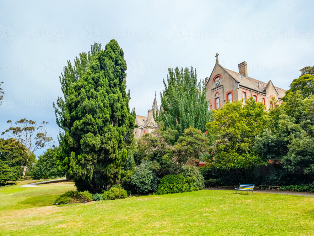 Abbotsford Convent on a hot summer's day in Melbourne - Australian Stock Image