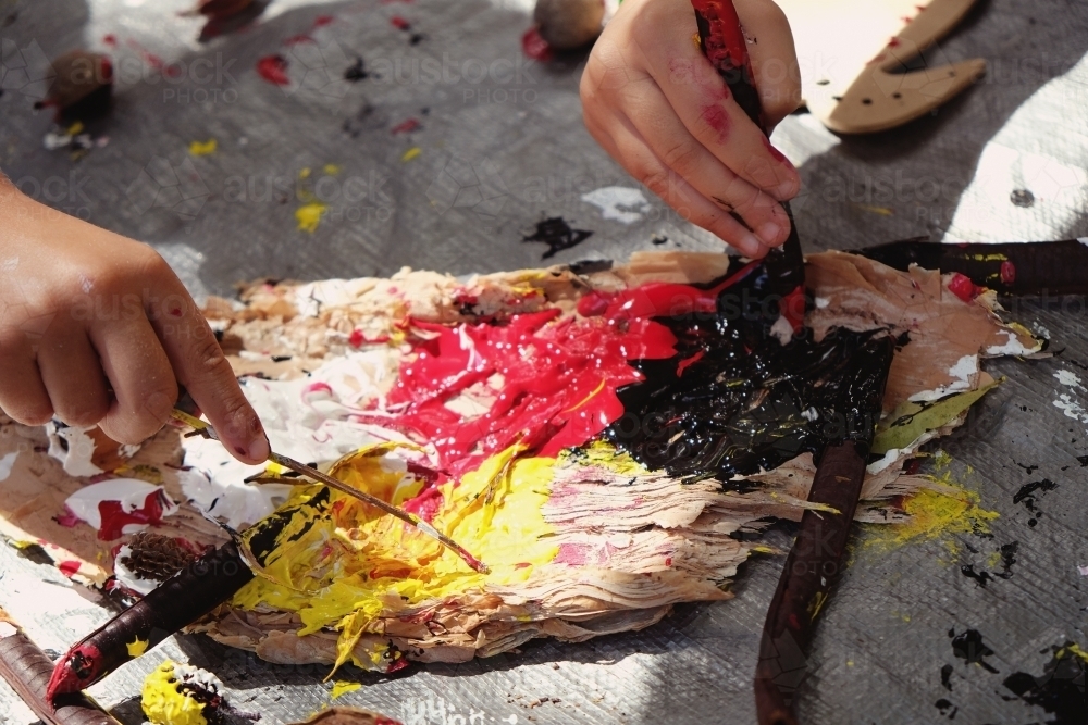 Aboriginal art for kids - Australian Stock Image