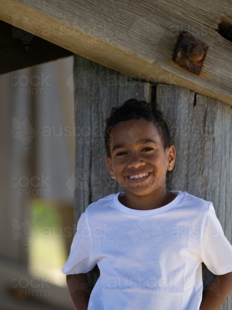 Aboriginal Boy - Australian Stock Image