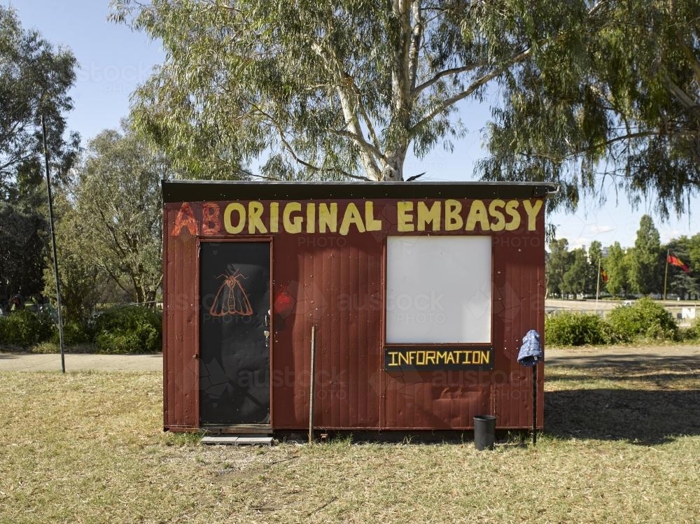 Aboriginal Embassy Information hut - Australian Stock Image