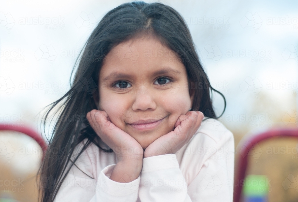 Aboriginal girl - Australian Stock Image