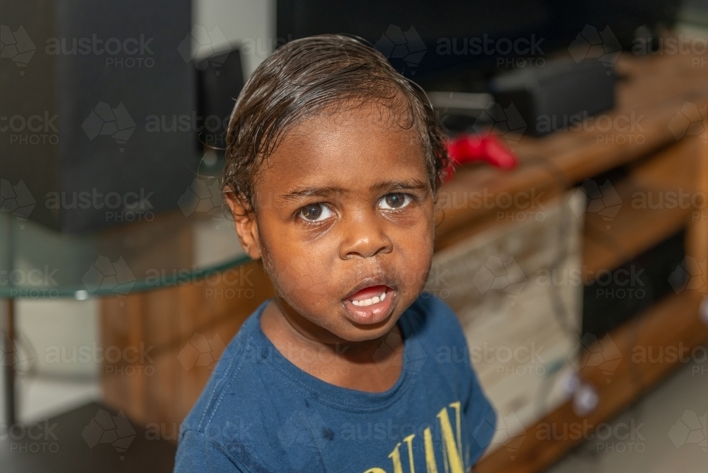 Aboriginal toddler - Australian Stock Image