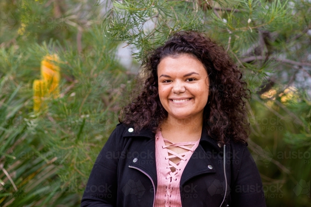 aboriginal woman portrait - Australian Stock Image