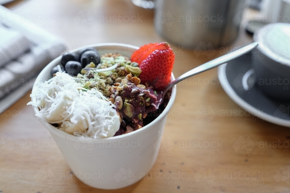 Acai bowl, healthy breakfast - Australian Stock Image