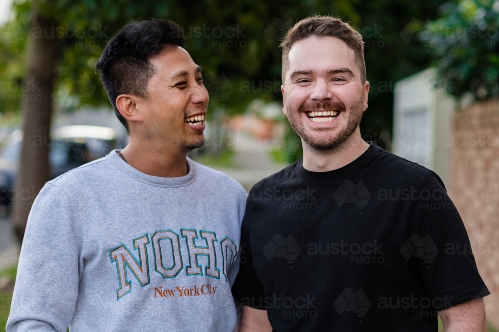 adorable gay couple - Australian Stock Image