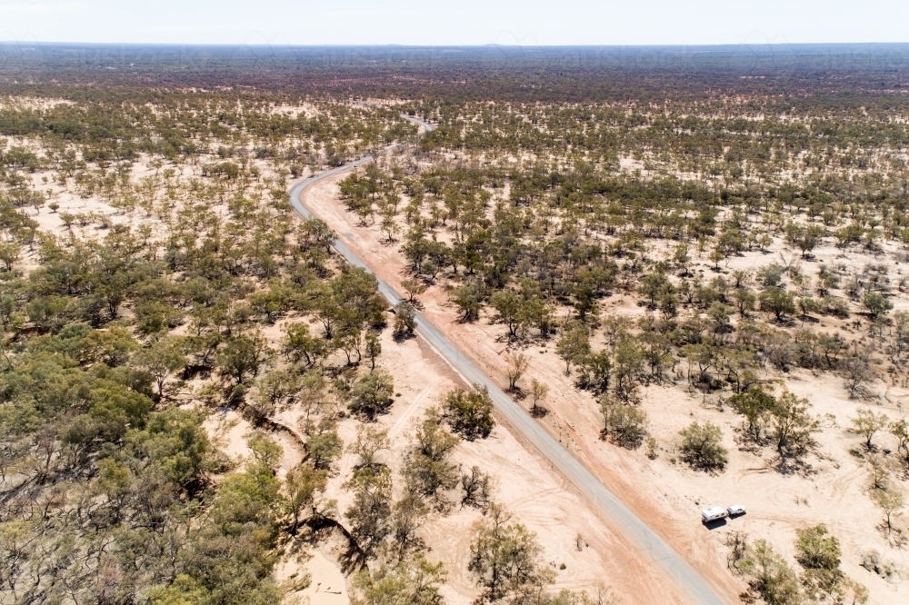 Adventure Way highway near Cunnamulla, Queensland. - Australian Stock Image