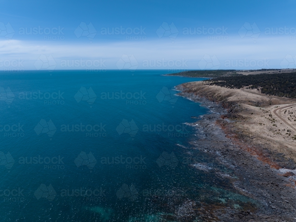 Aerial coastal view of Fishery Beach - Australian Stock Image