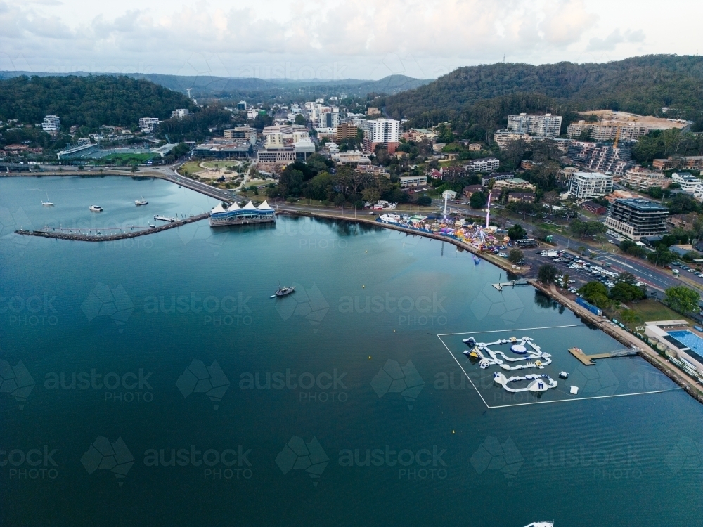 Aerial image looking over Gosford and Brisbane Water. - Australian Stock Image