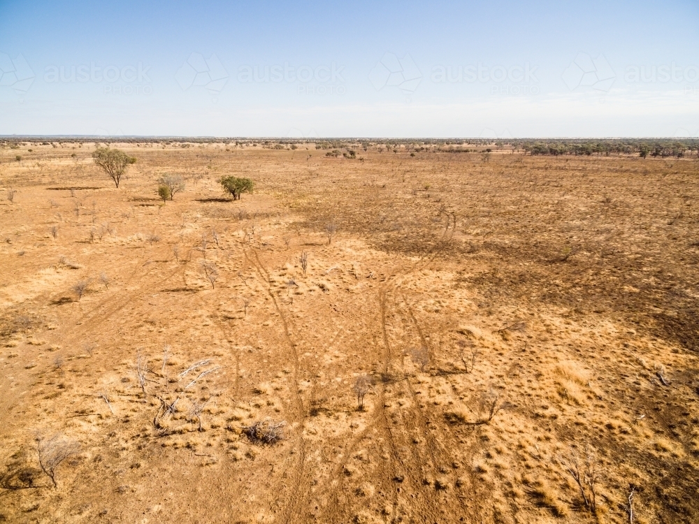 Aerial image of drought paddock - Australian Stock Image