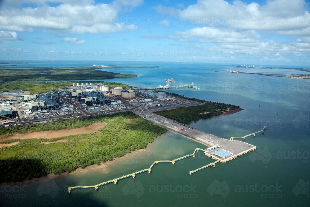 Aerial image of industrial plant in construction - Australian Stock Image