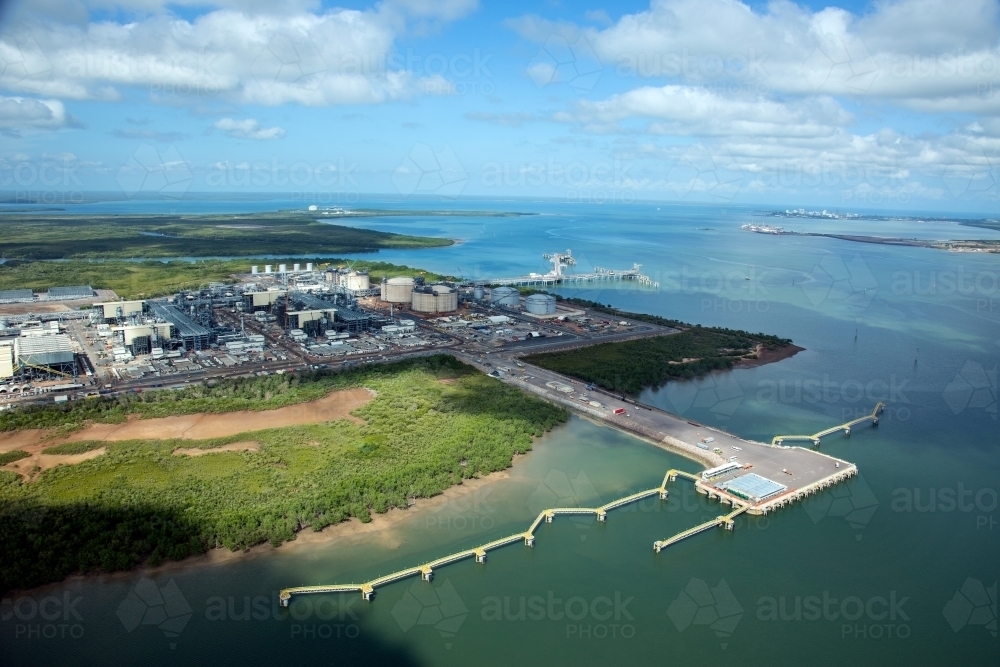 Aerial image of industrial plant in construction - Australian Stock Image
