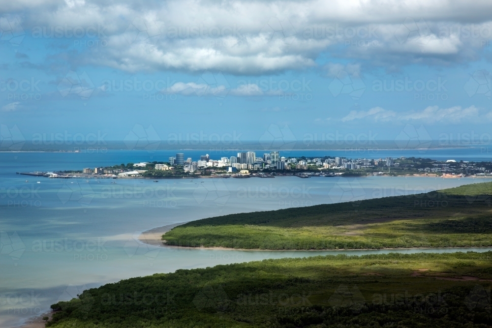 Aerial image of industrial plant in construction on the harbour - Australian Stock Image