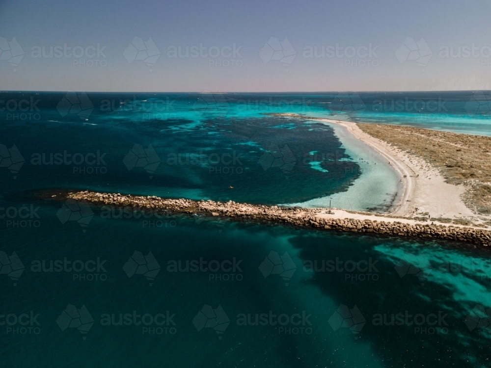 Aerial image of shallow reef surrounding Woodman Point - Australian Stock Image