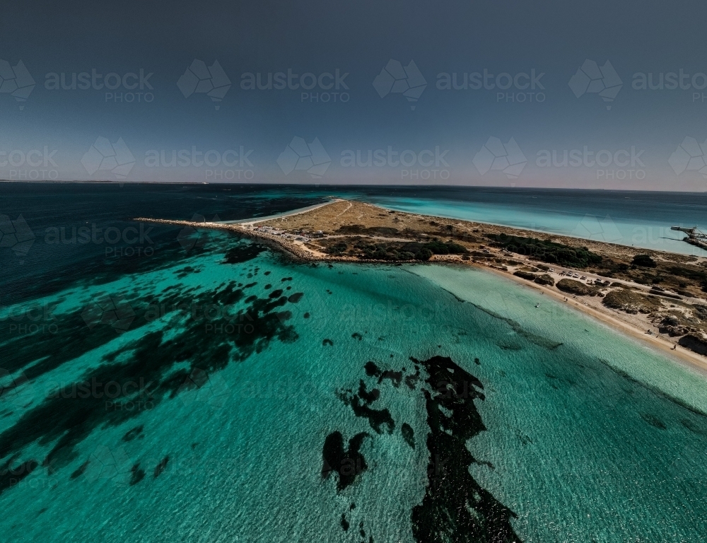Aerial image of shallow reef surrounding Woodman Point - Australian Stock Image