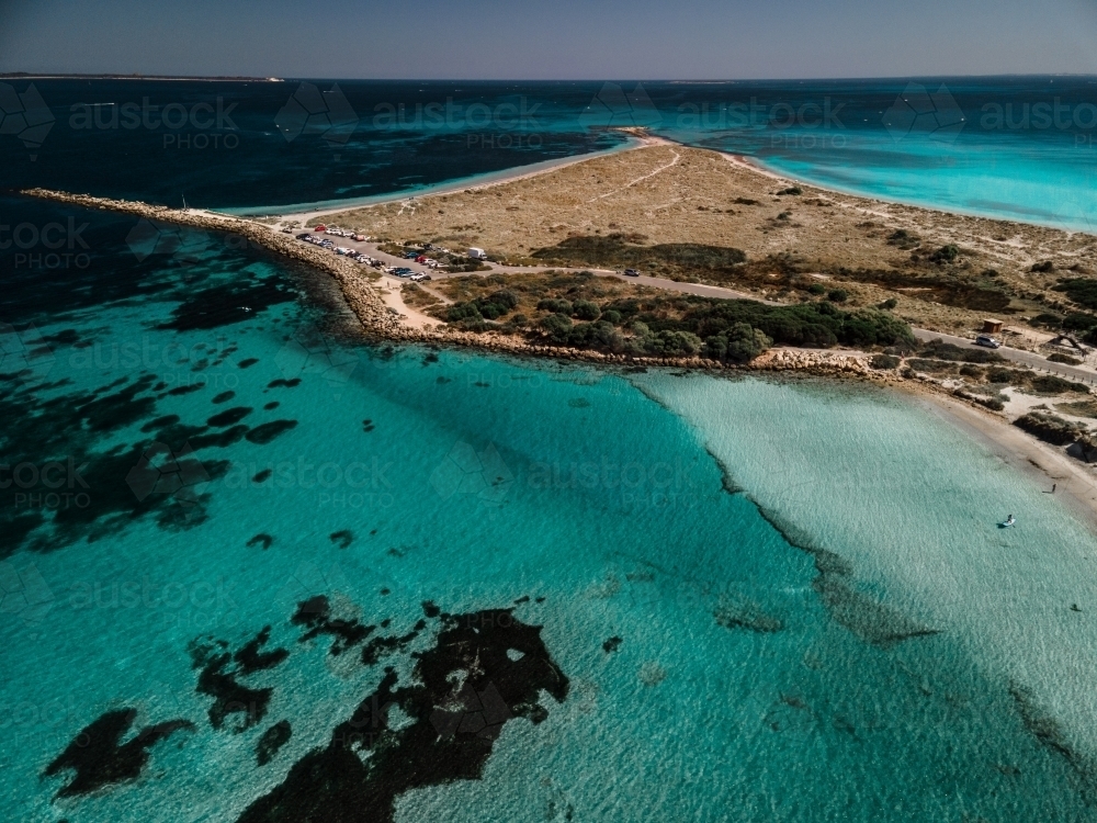 Aerial image of shallow reef surrounding Woodman Point - Australian Stock Image