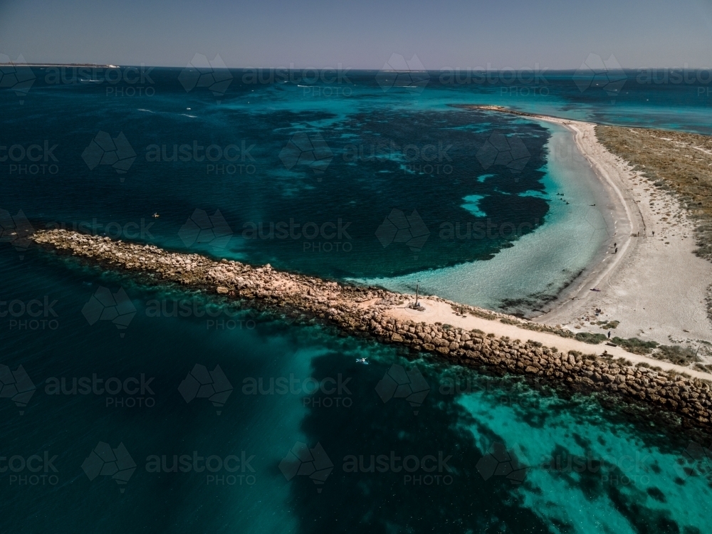 Aerial image of shallow reef surrounding Woodman Point - Australian Stock Image
