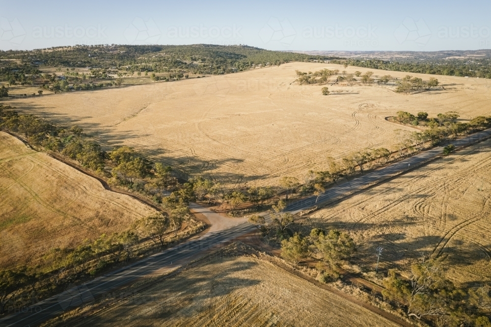 Aerial landscape in the Avon Valley of Western Australia - Australian Stock Image