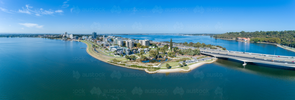 Aerial of South Perth Swan River Perth - Australian Stock Image