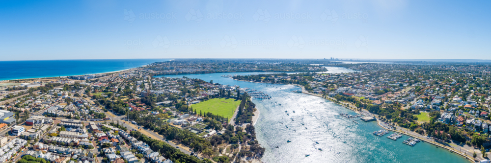 Aerial of The Swan River From Blackwell Reach - Australian Stock Image