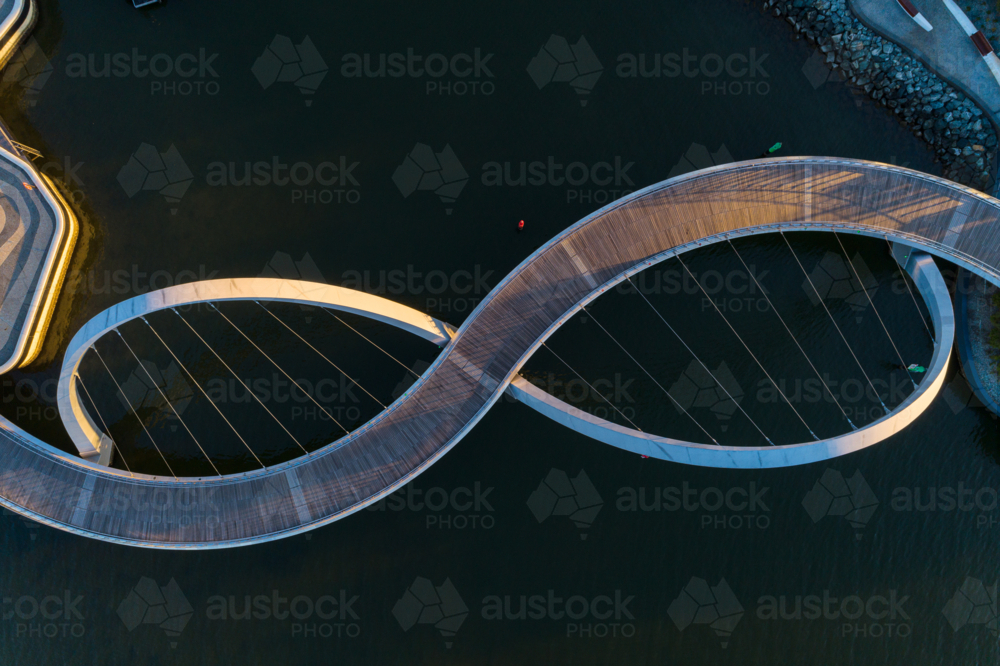 Aerial Over Elizabeth Quay Bridge - Australian Stock Image