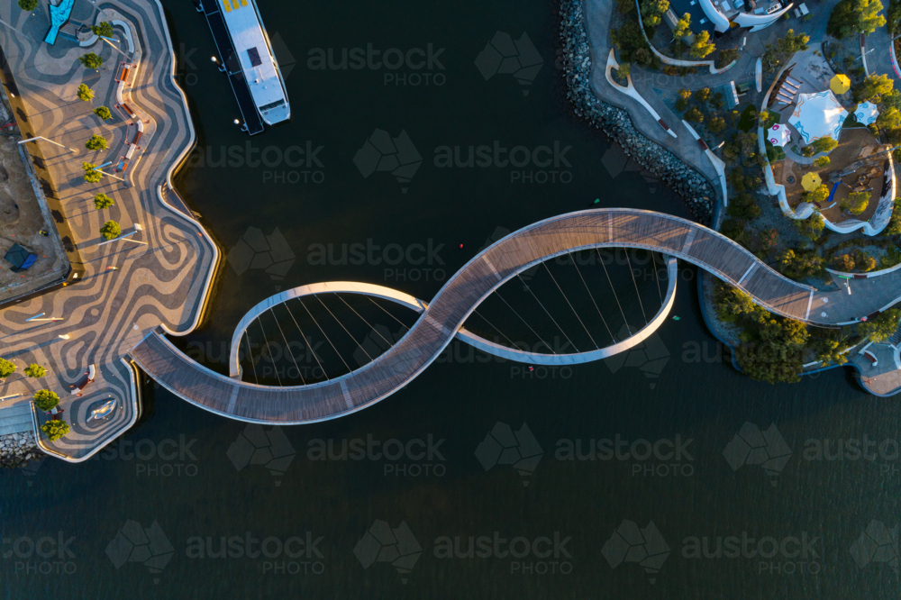 Aerial Over Elizabeth Quay Bridge - Australian Stock Image