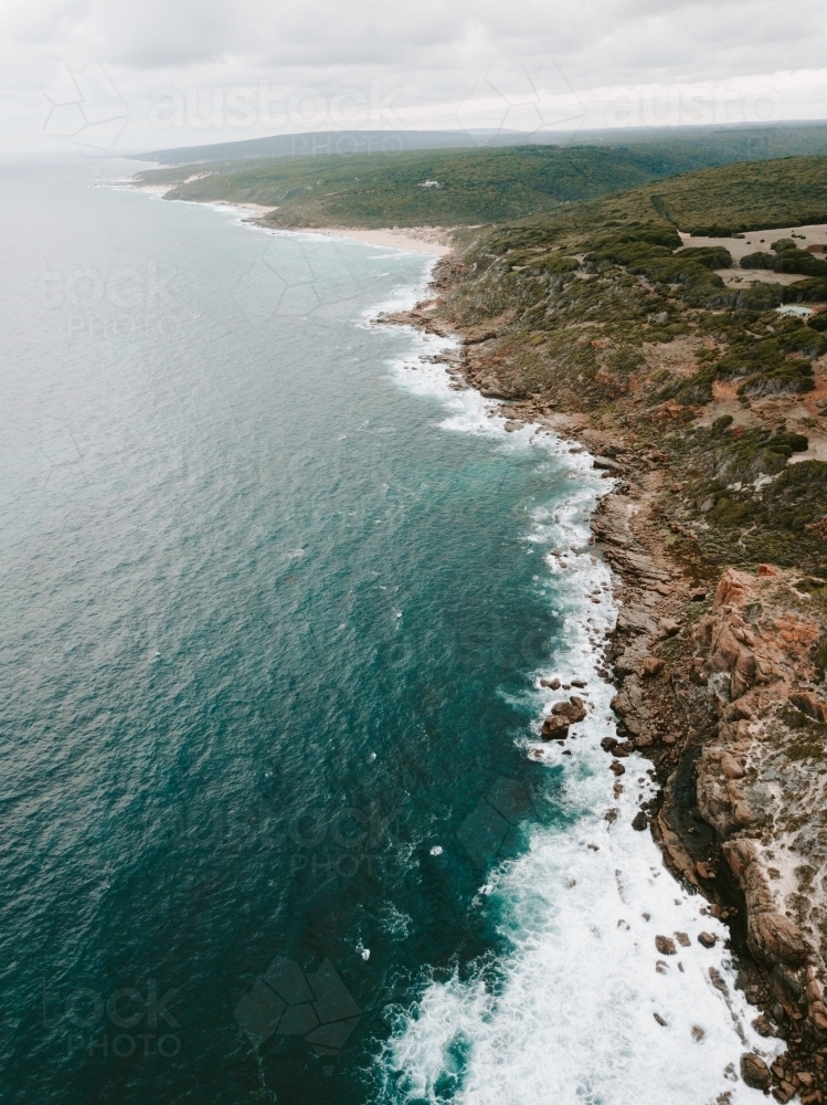 Aerial shot Australian coast - Australian Stock Image