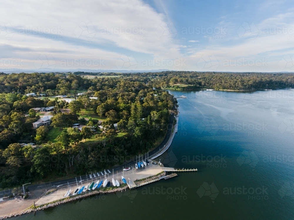 Aerial Shot of Bancroft Bay, Metung, Victoria - Australian Stock Image