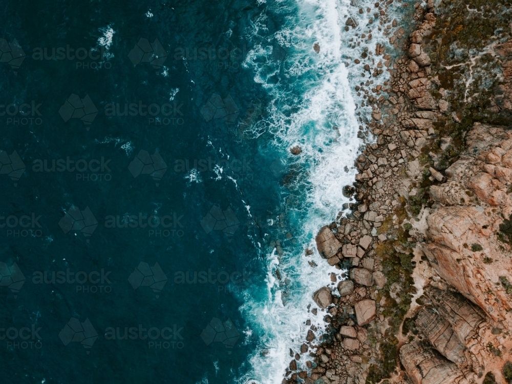 Aerial shot of rugged coast - Australian Stock Image