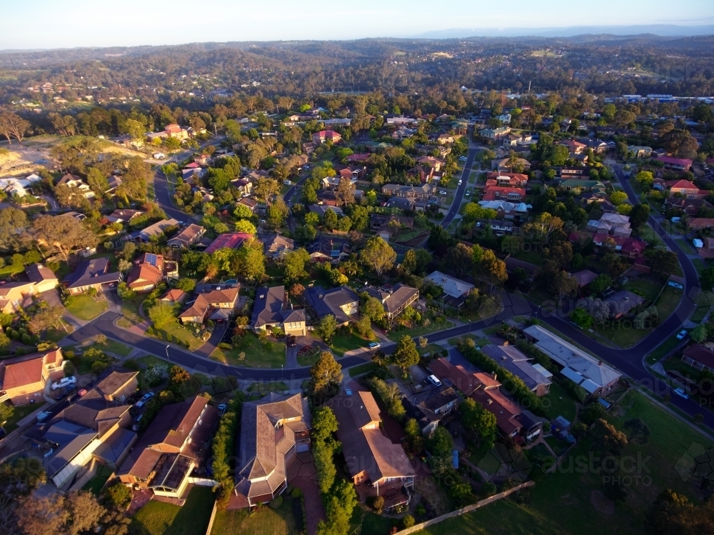 Image of Aerial Shot of Suburb in Greater Melbourne Austockphoto