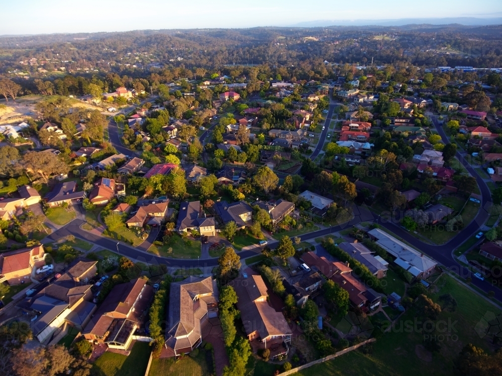Aerial Shot of Suburb in Greater Melbourne - Australian Stock Image