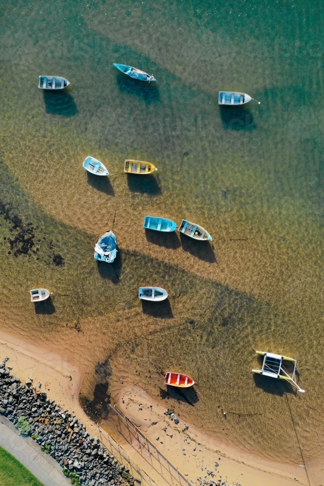 Aerial shots of boats at Victoria Point, Queensland - Australian Stock Image