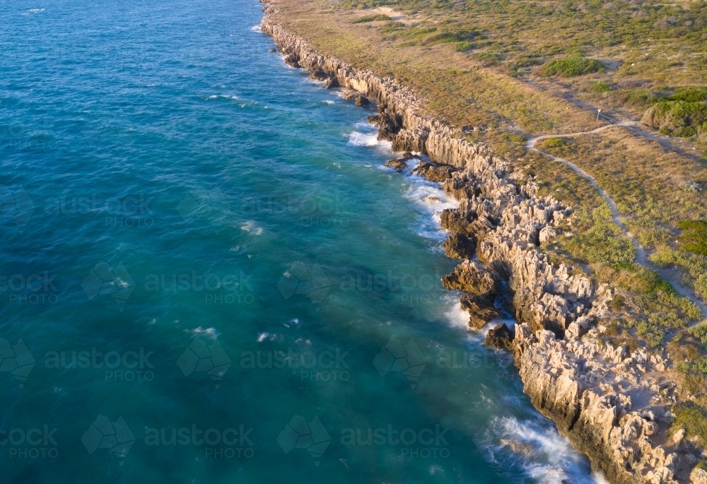 Aerial view along the Henderson Cliffs, near Perth, Western Australia - Australian Stock Image