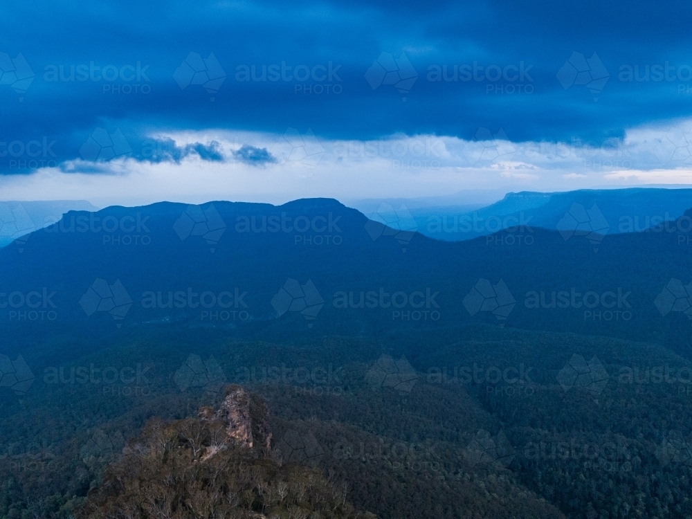 Mount Solus Image of Aerial view looking towards mount solitary in Blue mountains ...
