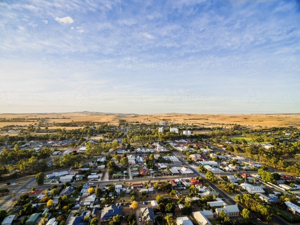 Aerial view of a small country town - Australian Stock Image