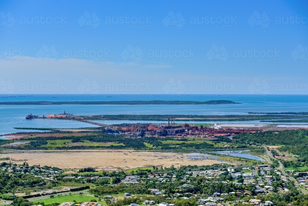 Aerial view of alumina refinery - Australian Stock Image