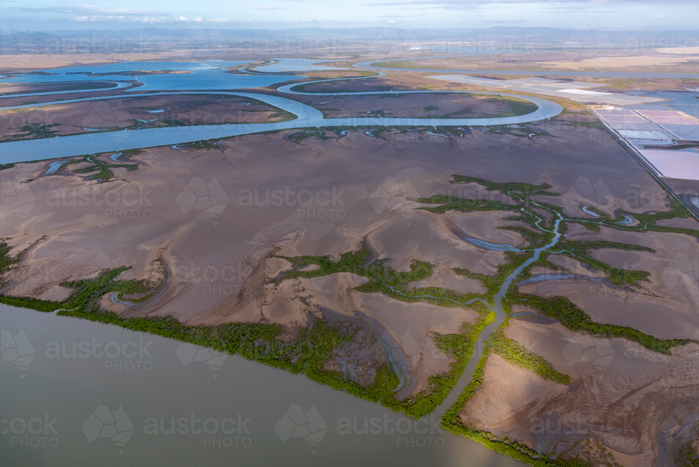 Aerial view of Balaclava Island in Port Alma - Australian Stock Image