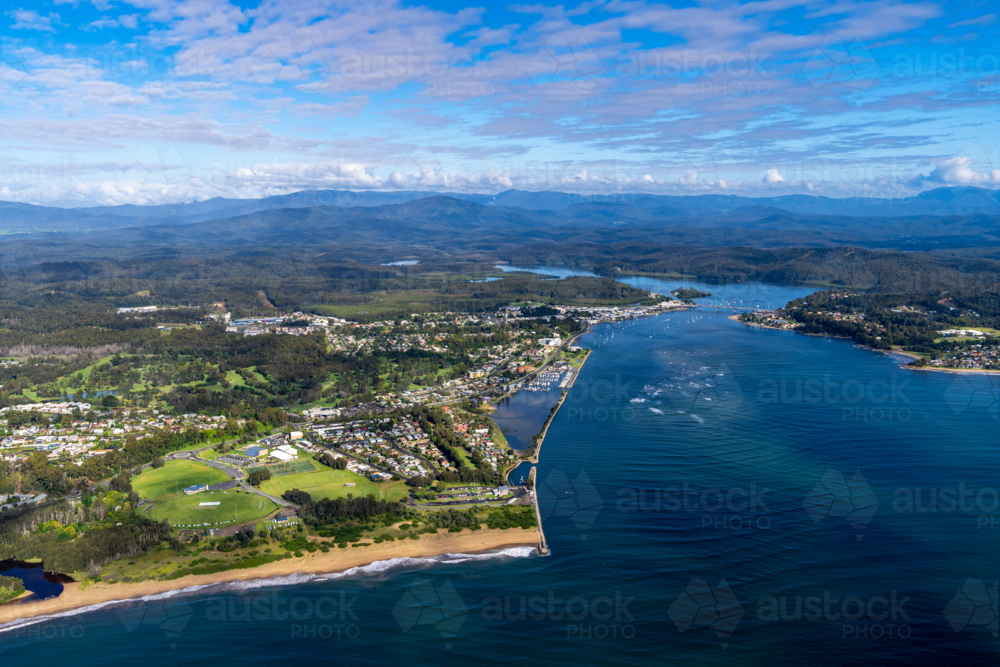 Aerial view of Batemans Bay, NSW - Australian Stock Image