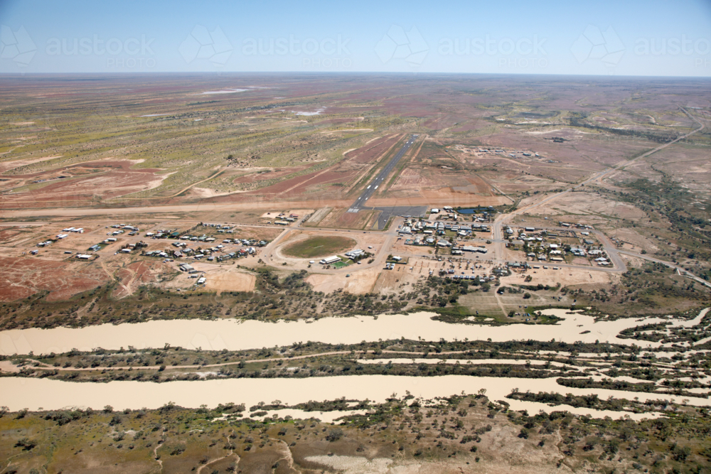 Aerial view of Birdsville, Queensland - Australian Stock Image