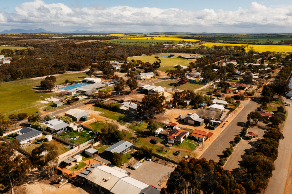 aerial view of Borden town - Australian Stock Image