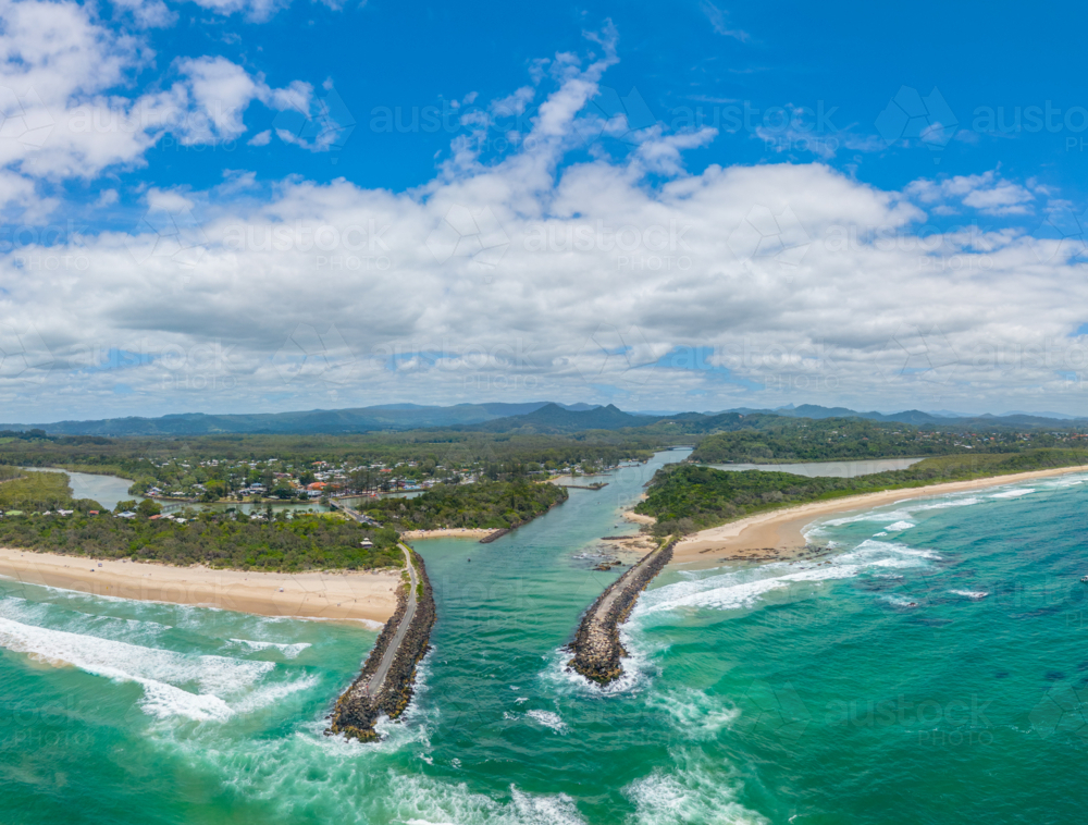 Aerial view of Brunswick Heads - Australian Stock Image